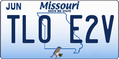 MO license plate TL0E2V