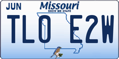 MO license plate TL0E2W