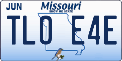 MO license plate TL0E4E
