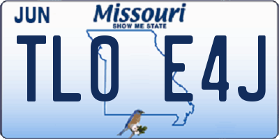 MO license plate TL0E4J