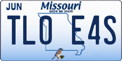 MO license plate TL0E4S