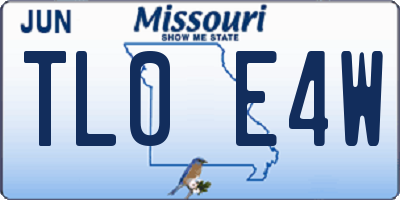 MO license plate TL0E4W