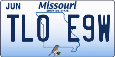 MO license plate TL0E9W
