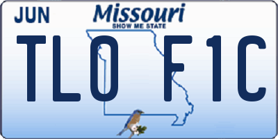 MO license plate TL0F1C