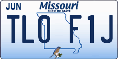 MO license plate TL0F1J