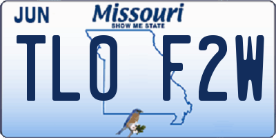 MO license plate TL0F2W