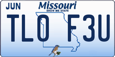 MO license plate TL0F3U