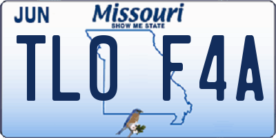 MO license plate TL0F4A