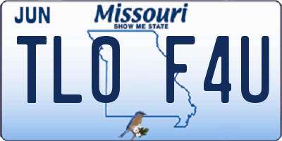MO license plate TL0F4U