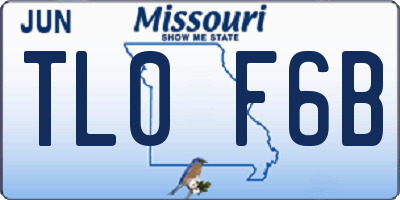 MO license plate TL0F6B
