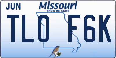 MO license plate TL0F6K