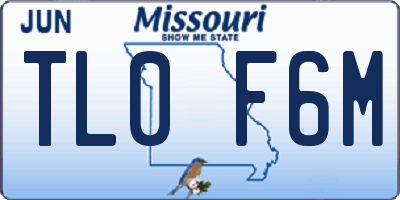 MO license plate TL0F6M
