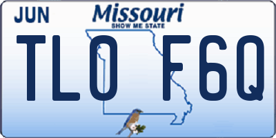 MO license plate TL0F6Q
