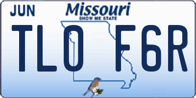 MO license plate TL0F6R