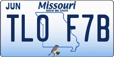 MO license plate TL0F7B