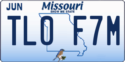 MO license plate TL0F7M