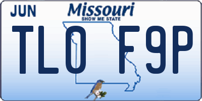 MO license plate TL0F9P