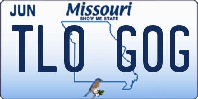 MO license plate TL0G0G