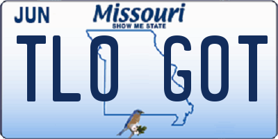 MO license plate TL0G0T