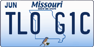 MO license plate TL0G1C