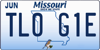MO license plate TL0G1E