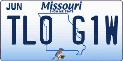 MO license plate TL0G1W