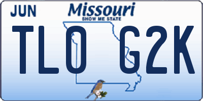 MO license plate TL0G2K