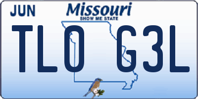 MO license plate TL0G3L