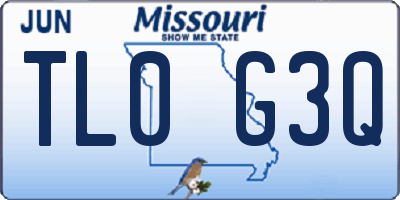 MO license plate TL0G3Q
