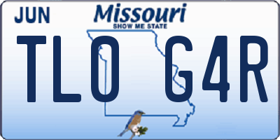 MO license plate TL0G4R