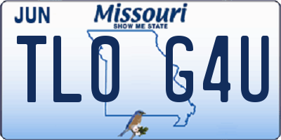 MO license plate TL0G4U