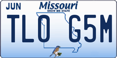 MO license plate TL0G5M