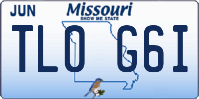 MO license plate TL0G6I