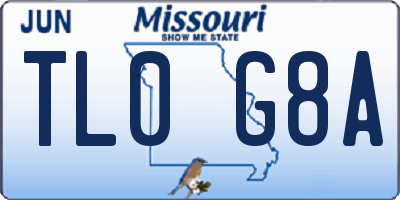 MO license plate TL0G8A