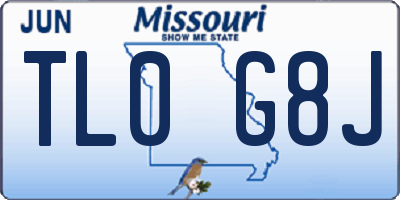 MO license plate TL0G8J