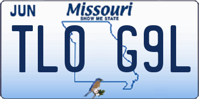 MO license plate TL0G9L