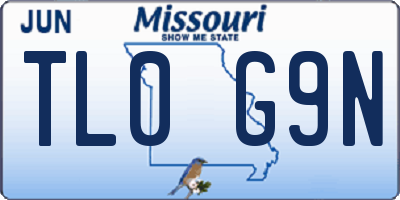 MO license plate TL0G9N