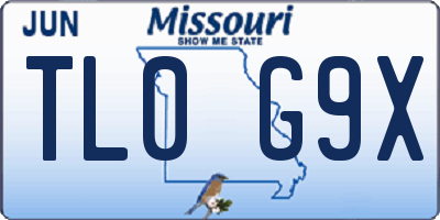 MO license plate TL0G9X