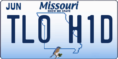 MO license plate TL0H1D
