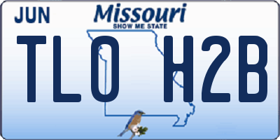 MO license plate TL0H2B
