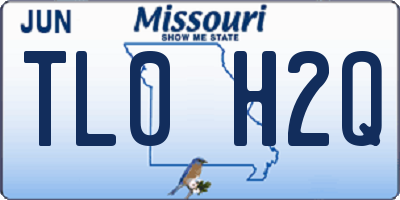 MO license plate TL0H2Q