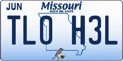 MO license plate TL0H3L