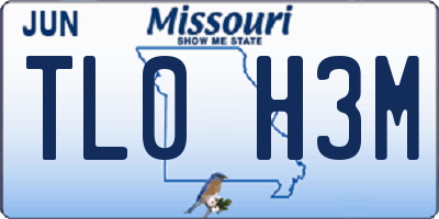 MO license plate TL0H3M