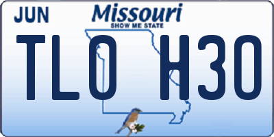 MO license plate TL0H3O