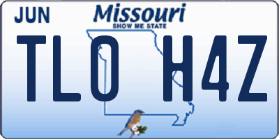 MO license plate TL0H4Z