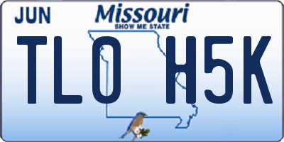 MO license plate TL0H5K