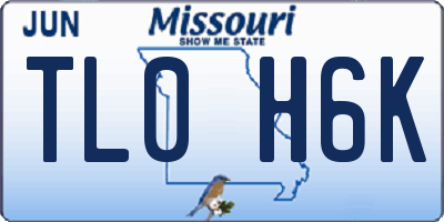 MO license plate TL0H6K