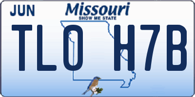 MO license plate TL0H7B