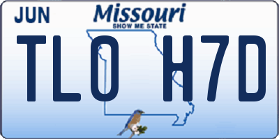 MO license plate TL0H7D