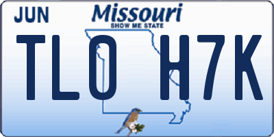 MO license plate TL0H7K